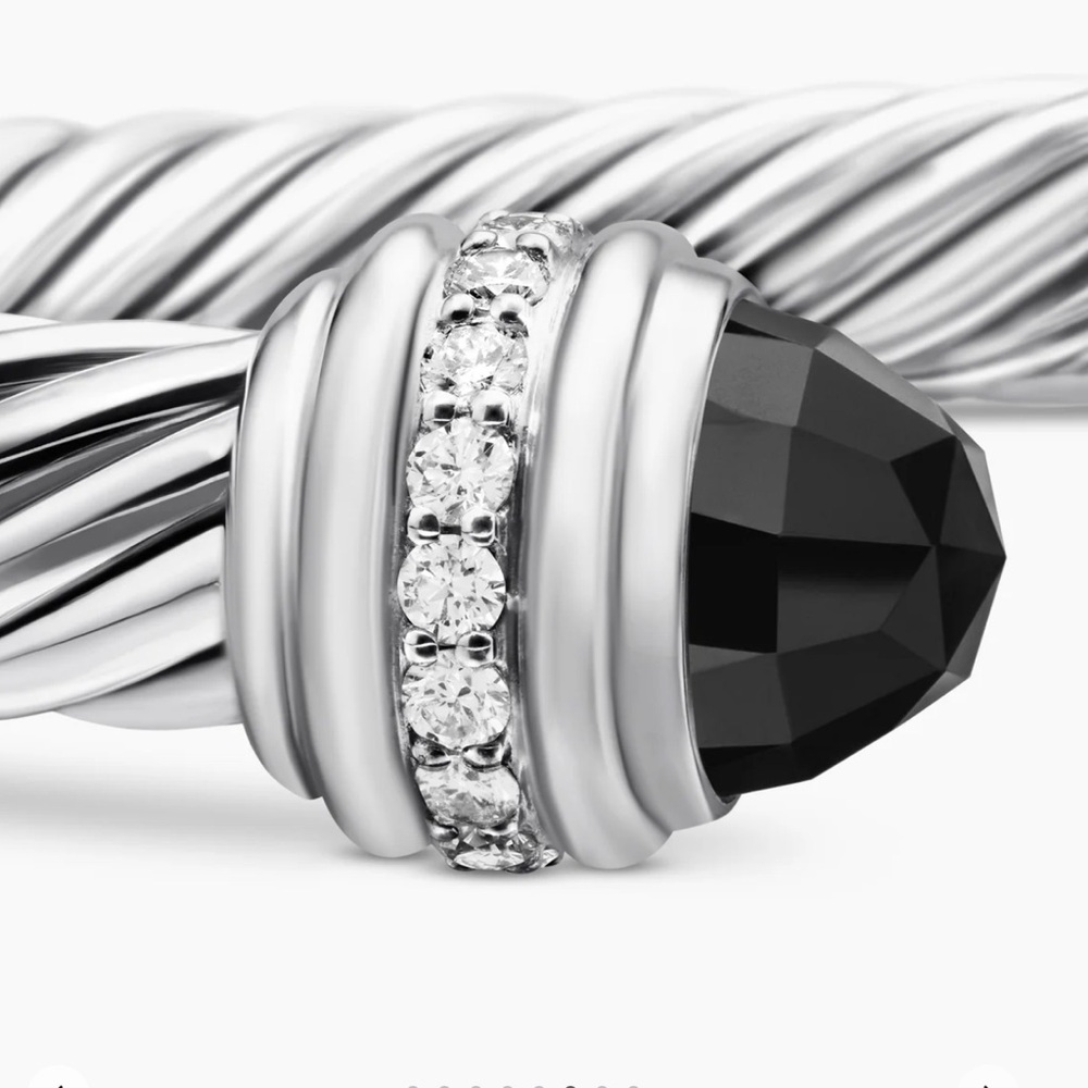 David Yurman Classic Cable Bracelet with Black Onyx and diamond accents - Picture 4 of 12